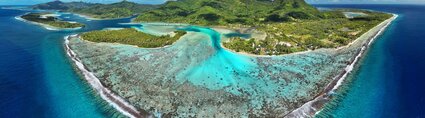 Île de Huahine vue du ciel